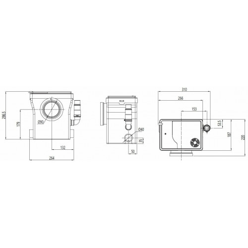 Unipump SANIVORT 405 M 8м (compact) с ножом Канализационная насосная станция 0,4 кВт, 1х220В 