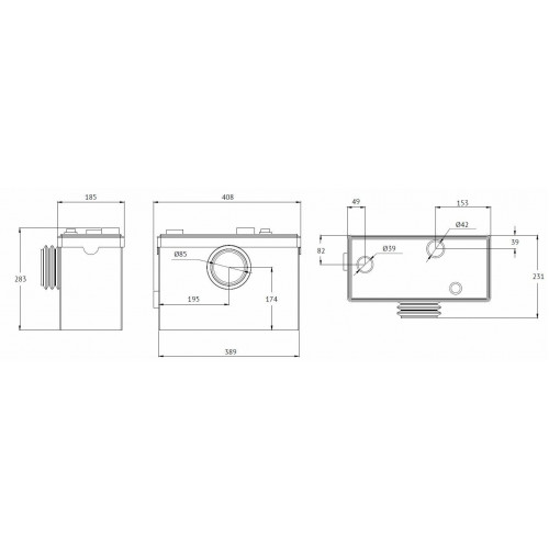 Unipump SANIVORT 605 M 10м с ножом Канализационная насосная станция 0,6 кВт, 1х220В 