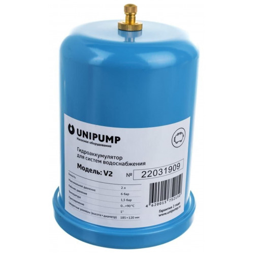 Unipump Гидроаккумулятор 2 литра вертикальный Unipump Гидроаккумулятор 2 литра вертикальный